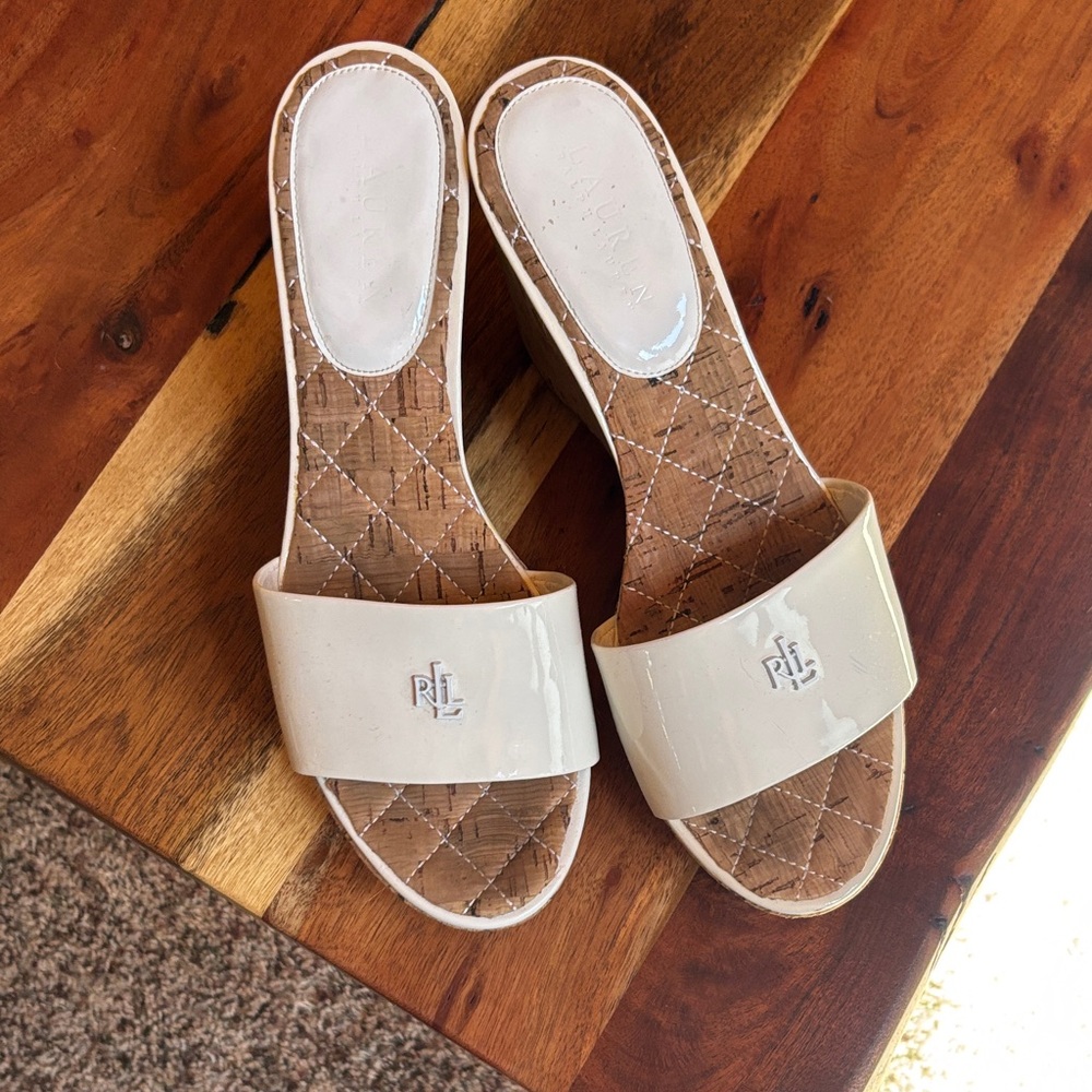 Ralph Lauren Women's Beige Slide Sandals
